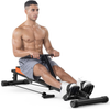 Folding Rowing Machine with LCD Monitor, Hydraulic Rower Machine with 12 Resi...