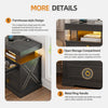 Bedside Table with Wireless Charging, LED Nightstand with 1 Lockable Drawer