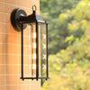 Vintage Wall Light Iron Metal Lantern Lamp with Glass Shade Cover Indoor Outdoor