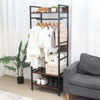 Industrial Hall Tree Coat Rack Stand Entryway Closet with Adjustable Shelf Unit