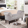 Velvet Bed End Window Seat Ottoman Bench Pouffe Stool Chair Living Bedroom Grey