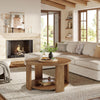 80cm Round Coffee Table for Living Room 2-Tier Modern Circle Accent Center Table