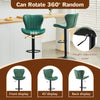 2x 360° Swivel Bar Stools Velvet Gas Lift Chairs Kitchen Pub Chair
