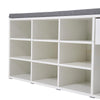 Wood Shoe Bench Hallway Shelves Rack with Cushion Storage Bench with Padded Seat