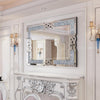 Venetian Wall Mirror – Elegant Decorative Silver Mirror with Embedded Crystals