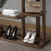 6 Tier Ladder Strong Wooden Clothes Rail Garment Rack with Top Rod Hanging Shelf