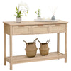 Console Table 3 Drawer Wooden Shelf Hallway Storage Side Desk Furniture Entraway
