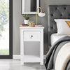 Small Side Table Slim Narrow Wooden Night Stand Bedside Drawer Storage Cabinet