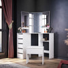 Dressing Table Makeup Desk with LED Light Mirror Drawer Stool Bedroom Vanity Set