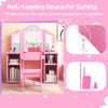 Kids 2-in-1 Princess Makeup Vanity Set with Removable Tri-Folding Mirror