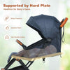 Portable Baby Stroller One-Hand Folding Pushchair W/Adjustable Backrest-Navy