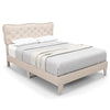 Double Size Bed Frame Wooden Slats Platform Upholstered Button Tufted Headboard