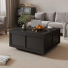 Coffee Table with RGB LED Lights Living Room Cocktail Sofa Center Table 2 Tiers