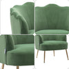 Upholstered Scalloped Velvet Matte Armchair Lounge Chair Oyster Back Sofa Nordic