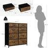 Vintage Brown Chest of Drawers Bedroom Furniture Storage Bedside 8 Drawers