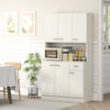 Freestanding Kitchen Cupboard, Storage Cabinet with Doors Cream White