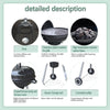 57cm Charcoal Grill BBQ with Thermometer, Stand Wheels& Cooker with Porcelain