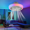 LED RGB Ceiling Fan Light Adjustable Wind Speed Remote Control W/ Music Speaker