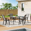 Garden Table Folding Mesh Chair Balcony Coffee Bistro Furniture w/ Umbrella Hole