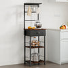Industrial Vintage Style Kitchen Organizer Unit with Drawer and Storage Shelves
