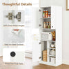 166cm Modern Hutch Cabinet Kitchen Pantry Storage w/Microwave Stand-White