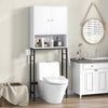 Over The Toilet Storage Cabinet Free Standing Toilet Rack w/ Doors White