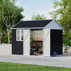 Heavy Duty 10x 8FT Metal Shed Steel Apex Roof Garden Storage Tool Bike Organizer