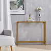 Glass Slim Console Table Sofa Side End Table Narrow Hall Room Metal Furniture