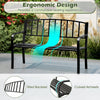 2-3-Persons Patio Bench Outdoor Metal Loveseat Chair-Black