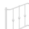 Metal Bed Frame with Headboard White 140x200 cm