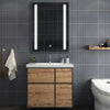 Bathroom Mirror with Shaver Socket Demister LED Illuminated Lights Touch Control