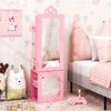 3-in-1 Jewelry Storage Organizer with Full Length Dress-up Mirror-Pink