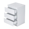 3 Drawers Bedside Table Cabinets w/ Charging Station Nightstand Storage Unit