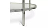 Rounded Double Glass Coffee Table with Steel Legs 43 x 80 cm