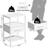 Bedside Table with Charging Station, Nightstand with 2 Outlets and 2 USB Ports