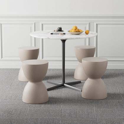 4x Sandglass Shoe Changing Stool Round Side Sofa Coffee Table Dining Short Stool