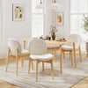 Soft Boucle Upholstered Kitchen Chairs Set of 2-White