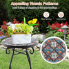 Outdoor Plant Stand Mosaic Round Side Table Accent End Table Bistro Coffee Table