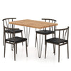 5-Piece Dining Table Set Industrial Rectangular Kitchen Table-Coffee