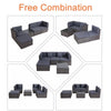 Garden Rattan Furniture Set 4-Seater Combo Modular Sofa w/ Cover Patio Outdoor