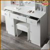 Dressing Table Makeup Desk With Mirror 10 LED Drawers Stool Vanity Set Bedroom