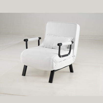 4-in-1 Folding Arm Chair Sleeper w/ 6-Position Adjustable Backrest-Beige