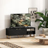 TV Unit, TV Stand Cabinet with Shelves and Storage Cupboard, Black