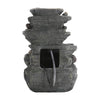 Solar Power Outdoor Water Feature Fountain 4Tier Rock Cascading Ornament w/Light