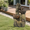 Garden Fountain Water Feature LED Lights Indoor Outdoor Polyresin Statues Decor