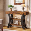 41" Small Console Table for Entryway 3-Tier Rustic Sofa Table with Storage Shelf