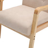 Vintage Upholstered Fabric Armchair with Button Lounge Chair Solid Wooden Frame