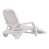 Resin Reclining Sun Loungers 5 Positions Adjustable Foldable Chair with Wheels