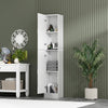 190cm High Gloss Slimline Bathroom Tallboy Free Standing Cabinet Tall Storage