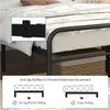 4ft6 Double Bed, Strong Metal-Framed Bed with Headboard, Black Iron Bed Frame